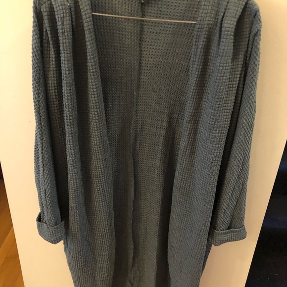 NWT Waffle Knit Batwing Long Sleeve Cardigan Loose Open Front Sweater Coat - Picture 6 of 10